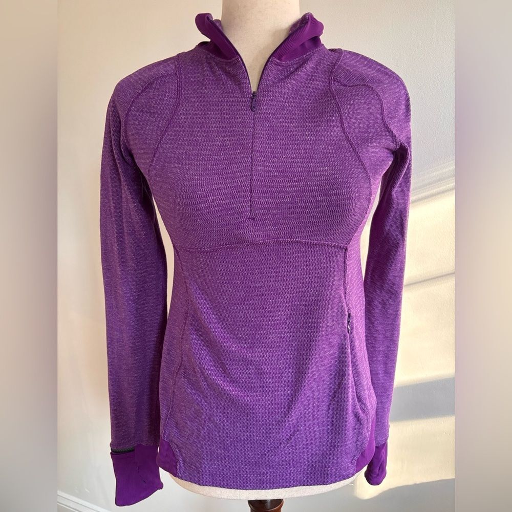 Lululemon Runderful 1/2 Zip pullover in the Mini Check Pique Tender Violet 6